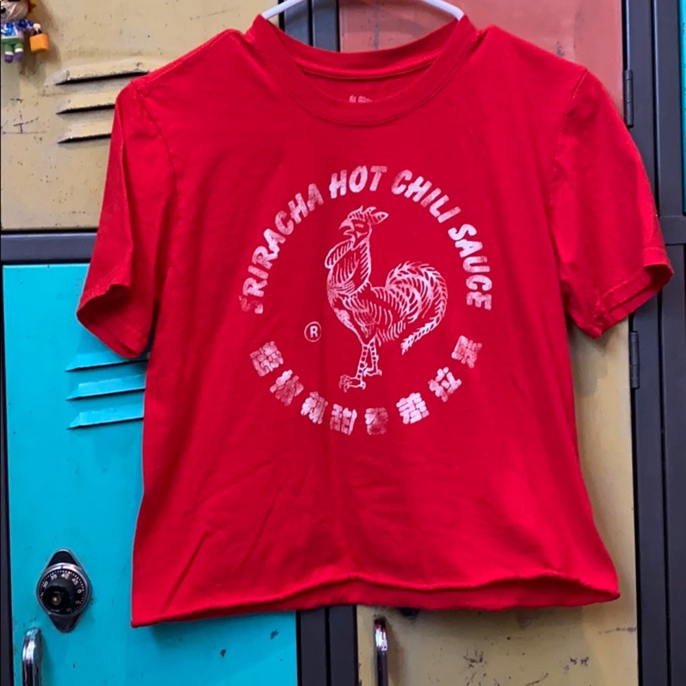 Cute sriracha red crop shirt